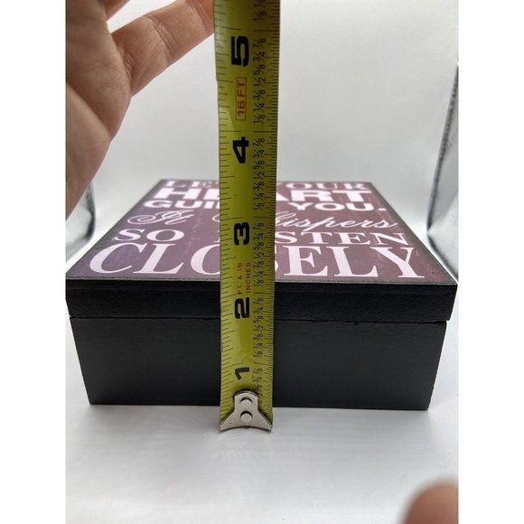 Wooden Box Keepsake Gift Quote Cards Love Letter Let Your Heart Guide You Saying - Picture 4 of 7